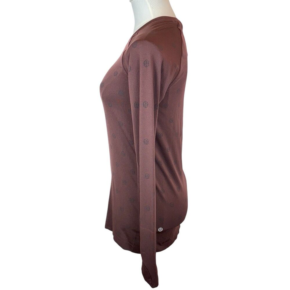 Lululemon Swiftly Tech 2.0 Long Sleeve Yogo Pop Cassis/Black Sz 8 Logos!! MINT ! - Picture 6 of 15